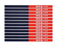 Matita Carpentiere Rossa e Blu Yato, Matite Da Legno per Carpentieri, Set 12 pezzi Matite Rosse e Blu, Per Marcatura e scrittura sul Legno. Matita da Falegname di alta qualità.