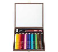 Matita colorata acquarellabile STABILO aquacolor Cassetta in Legno con 36 Colori 3 Matite HB 1 Gomma 1 Temperino 1 Pennello