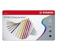 Matita colorata acquarellabile - STABILOaquacolor - Scatola in Metallo da 36 - C
