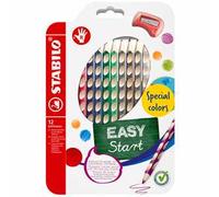 Stabilo EASYcolors - Matita colorata Ergonomica - per Destrimani - Astuccio da 12 + temperino - Colori assortiti (con Oro & Argento)