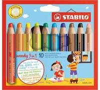 Matita colorata Multi-Funzione - STABILO woody 3 in 1 - Astuccio da 10 - Colori assortiti