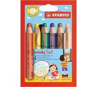 Matita colorata Multi-Funzione - STABILO woody 3 in 1 - Astuccio da 6 - Colori assortiti