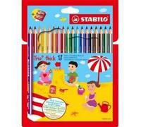 Matita colorata triangolare - STABILO Trio thick - Astuccio da 18 + temperino - Colori assortiti