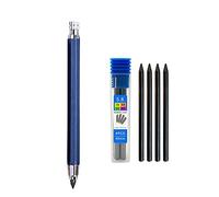 Matita da disegno in metallo da 5,6 mm con 4 mine 2B 4B 6B 8B set professionale arte schizzo matita meccanica Kawaii cancelleria può essere riempita (blu)