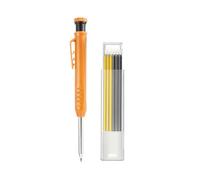 Matita da falegname solida con temperamatite integrato, punta ad ago da 45 mm per metallo, legno, vetro, strumento di marcatura con fori profondi per muratori da costruzione