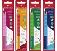 FABER-CASTELL 517093 - Matita Grip 2001 Two Tone, durezza HB, colori assortiti (non è possibile selezionare), 2 pezzi in blister
