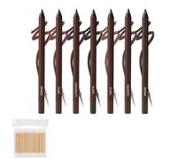 Matita eyeliner waterproof, 2025 Nuovo eyeliner duo waterproof 24 ore, matita occhi temperabile, senza sbavature, non sbiadisce, liscia e facile da colorare con 100 bastoncini di cotone.(Mix 7PCS)