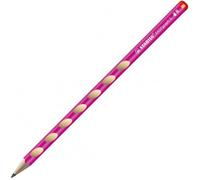 STABILO EASYgraph S - Matita triangolare sottile per destrorsi, pennino singolo, durezza HB, colore: rosa