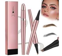 Matita magica per sopracciglia 3D, impermeabile, tratto preciso, dotata di 4 punte (grigio + marrone chiaro)