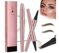 Matita magica per sopracciglia 3D, impermeabile, tratto preciso, dotata di 4 punte (marrone scuro, marrone chiaro)