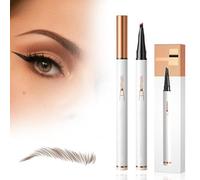 Matita magica per sopracciglia con applicatore a pettine a 4 denti, effetto microblading 3D, tratto fine, duraturo, resistente all’acqua, marrone scuro