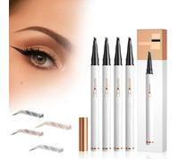 Matita magica per sopracciglia con applicatore a pettine a 4 denti, effetto microblading 3D, tratto fine, duraturo, resistente all’acqua (4 pezzi)