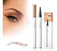 Matita magica per sopracciglia con pennino a 4 denti, effetto microblading 3D, dal tratto fine, a lunga tenuta e waterproof, marrone chiaro