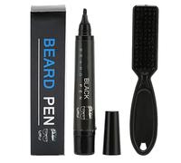 Matita per baffi, set riempitivo per matite per barba impermeabile Pennello per barba a lunga durata per riempire i baffi(Nero)