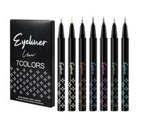 Matita per eyeliner glitterata, eyeliner liquido glitterata,Kit matita ombretto perlato per eyeliner - Penna per sopracciglia colorata altamente pigmentata da 7 pezzi, penna lunga durata per donne e