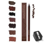 Matita per Occhi Temperabile Eyeliner Impermeabile 24 Ore, Eyeliner Cioccolato e Prugna for Donne Mature, 2025 Scorrevoli Temperabili con Temperino, Senza Sbavature - Facile da Colorare(Chocolate)