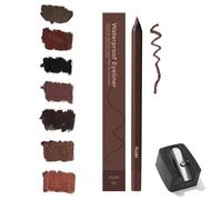 Matita per Occhi Temperabile Eyeliner Impermeabile 24 Ore, Eyeliner Cioccolato e Prugna for Donne Mature, 2025 Scorrevoli Temperabili con Temperino, Senza Sbavature - Facile da Colorare(Plum)