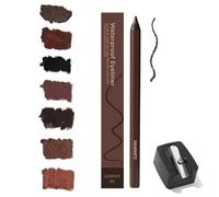 Matita per Occhi Temperabile Eyeliner Impermeabile 24 Ore, Eyeliner Cioccolato e Prugna for Donne Mature, 2025 Scorrevoli Temperabili con Temperino, Senza Sbavature - Facile da Colorare(Graphite)