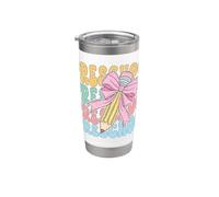Matita per scuola materna del primo giorno di scuola rientro a scuola Coquette Bow Pencil Bicchiere termico in acciaio inox doppia parete