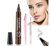 Matita per sopracciglia, effetto microblading, formula vegana, crea contorni naturali per sopracciglia, lunga durata, facile da usare, ideale per creare facilmente un trucco perfetto
