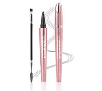 Matita per sopracciglia impermeabile con punta a 4 punte per microblading, con tratti naturali simili a peli, tinta per sopracciglia a lunga durata 24 ore e effetto laminazione (Marrone scuro)