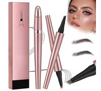 Matita per sopracciglia magica, 2024 Nuova matita per sopracciglia 3D impermeabile Microblading Matita per sopracciglia naturali con 4 punte (nero+marrone scuro)