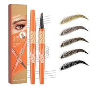 Matita per sopracciglia Microblading con punta a forchetta a 4 denti, impermeabile, resistente alle sbavature e a lunga durata, per un disegno naturale dei peli e riempie gli spazi vuoti per