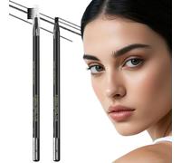 Matita per sopracciglia microblading, confezione da 2, impermeabile, penna per sopracciglia in legno con temperino incorporato, punta fine per tratti simili a e da indossare tutto il giorno, ner