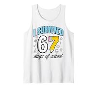 Matita Scolastica I Survived 67 Days, Divertente Meme per Bambini del Centesimo Giorno Canotta