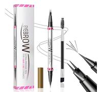Matita Sopracciglia 3D Microblading, Matita per Sopracciglia Liquida Waterproof, Penna per Sopracciglia a Doppia Estremità 2 in 1 con 2 Punte Crea Sopracciglia Dall'aspetto Naturale (Nero)