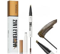 Matita Sopracciglia 3D Waterproof 2 in 1 Doppia Estremità con Effetto Microblading a 4 Punte ed Eyeliner di Precisione Effeto Pelo a Pelo Naturale, Lunga Tenuta Resistente all'Acqua (Marrone Chiaro