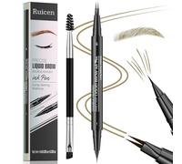 Matita Sopracciglia-Matita Sopracciglia Microblading, Ruicen Matita Sopracciglia Waterproof Due lati con 2 Fork Tip e Ultra Precisa Creare sopracciglia naturali, Fino a 24 ore - 01# Marrone Chiaro