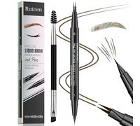 Matita Sopracciglia-Matita Sopracciglia Microblading, Ruicen Matita Sopracciglia Waterproof Due lati con 2 Fork Tip e Ultra Precisa Creare sopracciglia naturali, Fino a 24 ore - 02# Marrone
