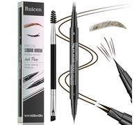 Matita Sopracciglia-Matita Sopracciglia Microblading, Ruicen Matita Sopracciglia Waterproof Due lati con 2 Fork Tip e Ultra Precisa Creare sopracciglia naturali, Fino a 24 ore - 03# Marrone scuro