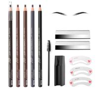 Matita Sopracciglia Waterproof, 5 Colori Eyebrow Pencil Professional Matita Microblading Sopracciglia Micro Brow Pencil Matita per Sopracciglia Impermeabile Matita Occhi per Effetto Trucco Naturale
