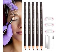 Matita sopracciglia Waterproof，Professional Makeup Matita sopracciglia,kit per microblading impermeabili,Tinta Sopracciglia（5 pc Marrone Scuro）