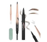 Matita sopracciglio Kit, impermeabile a lunga durata 2 in 1 uso combinato, sostituibile marrone chiaro Eyebrow Tint Gel & Matita Microblading Sopracciglio, Anti-sbavatura, naturale penna 3d Effetto