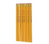 Matite, 10 matite cilindriche in grafite HB con gomma, per scrivere, dipingere, schizzi, disegni di precisione e altre attività che richiedono scrittura (giallo)