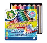 Matite acquerellabili JOLLY Supersticks Aqua 24 pezzi in scatola di metallo