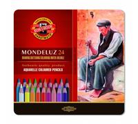 Matite acquerellabili Mondeluz Koh-i-Noor 3724 confezione in metallo 24 colori