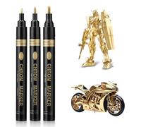 Matite acriliche color oro metallizzato, 3 pezzi permanenti cromate per vernice pennarello speciale con vero effetto specchio, penna dorata impermeabile per colorare il modello, graffiti, manicure