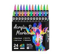 Matite acriliche per la pittura, collezione di matite da colorare in ceramica impermeabile, ad asciugatura rapida permanente marcatore materiale da disegno per vetro tela legno pietra tessuto di carta