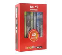 Matite acriliche per la pittura - Penne matite acriliche per tela, matite acriliche permanentemente | Set di segni di colore acrilico, marcatori in tessuto altamente pigmentato, marcatore di vernice a