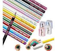 Matite arcobaleno personalizzate con nome, stampa personalizzata in blocco, testo e logo, matite arcobaleno n. 2, 12 colori, per il ritorno a scuola studenti insegnanti aule lavoro ufficio regali