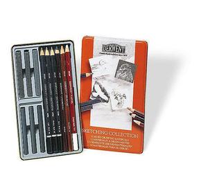 Matite Collezione Disegno Schizzo Sketching Collection Derwent Scatola metallo