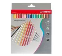 Pastelli colorati Stabilo Aquacolor 1624-3 - tratto 2,8mm - Stabilo - Astuccio 24 pastelli colorati