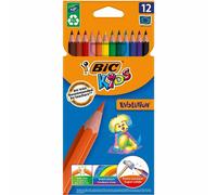 Matite colorate Bic Kids Evolution, confezione da 12 colori assortiti, dai 2 ann