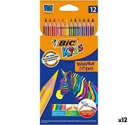 Matite colorate Bic KIDS EVOLUTION STRIPES Multicolore 12 Pezzi [12 Unità]
