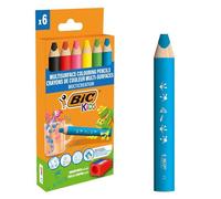 Matite colorate BIC Kids Multisurface co assortiti + temperamatite - 515220
