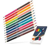 Matite colorate duo - matite bicolori bicolori - ogni penna con 2 estremità colorate diverse - 24 colori in 12 penne - due colori per penna - più colori nell'astuccio - forma triangolare della penna
